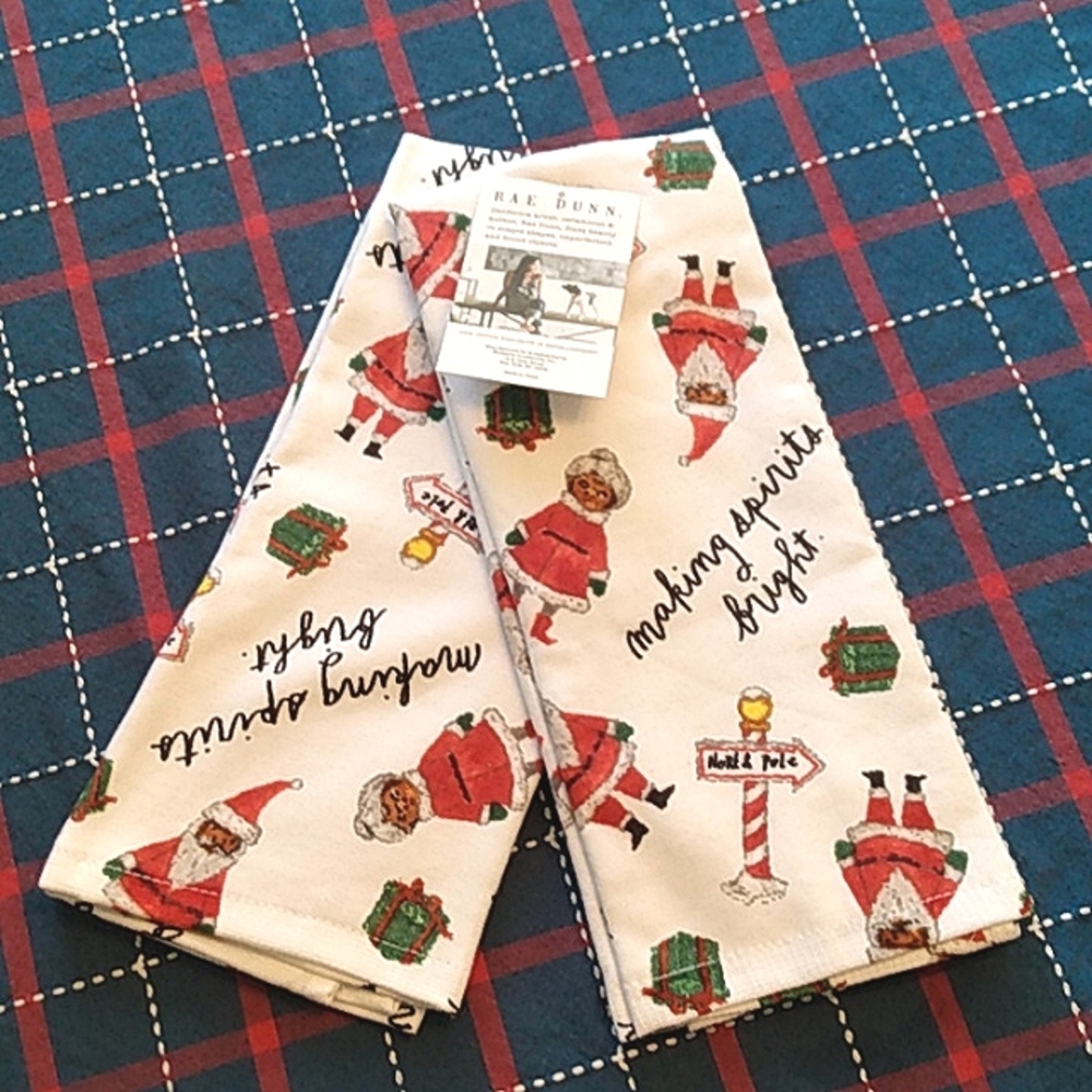 Rae Dunn set of 2 Christmas kitchen towels